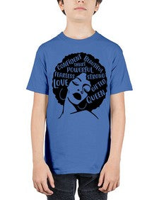 afro lady with words 24# - black girls or women - Youth Tee Unisex