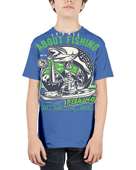 all about fishing cs 67# - shark-fish - Youth Tee Unisex