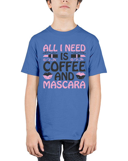 all i need is coffee and mascara Style 165# - beauty - fashion - Youth Tee Unisex