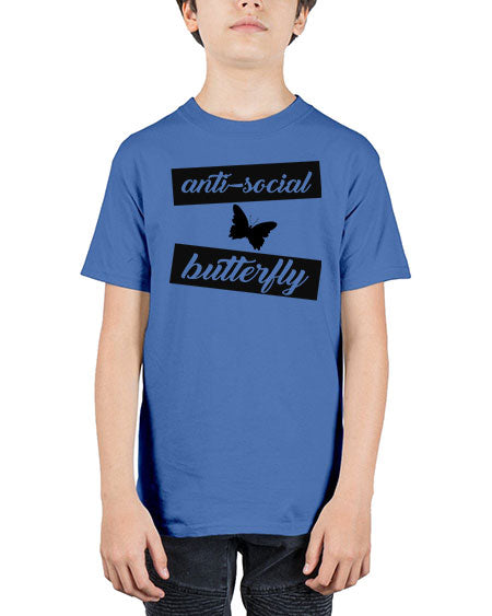 anti social butterfly - butterfly - Youth Tee Unisex