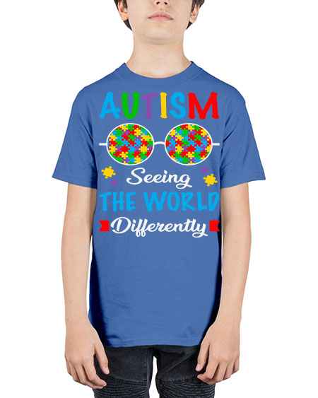 autism seeing the world differently 51# - autism - Youth Tee Unisex