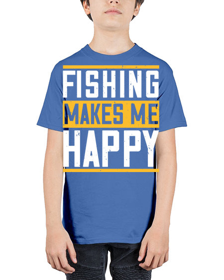 be happy and go for fishing 66# - shark-fish - Youth Tee Unisex