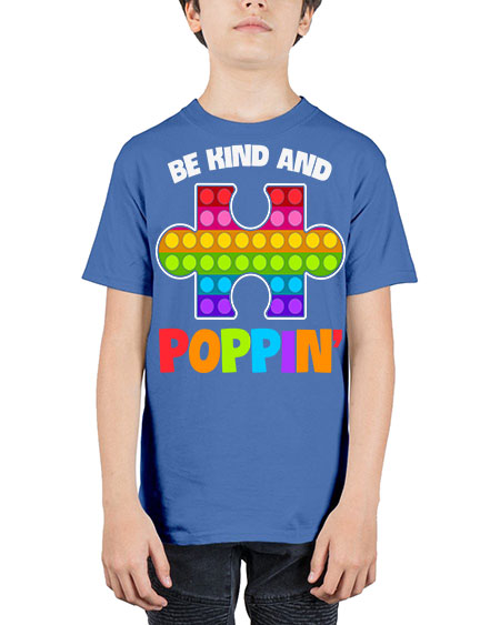be kind and poppin autism 63# - autism - Youth Tee Unisex