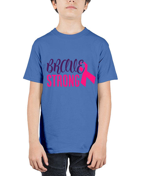 brave strong Style 15# - breast cancer - Youth Tee Unisex