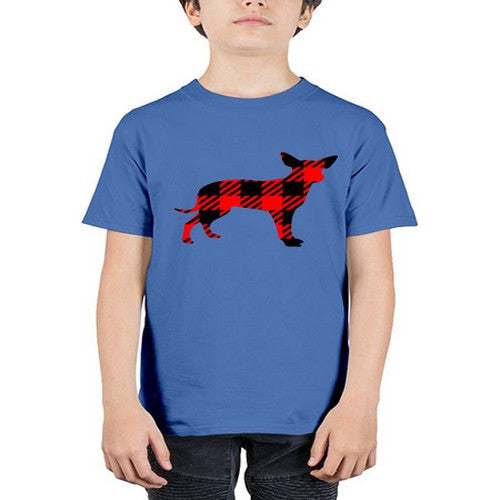 buffalo plaid pointed ear dog 64# - dogs - Youth Tee Unisex