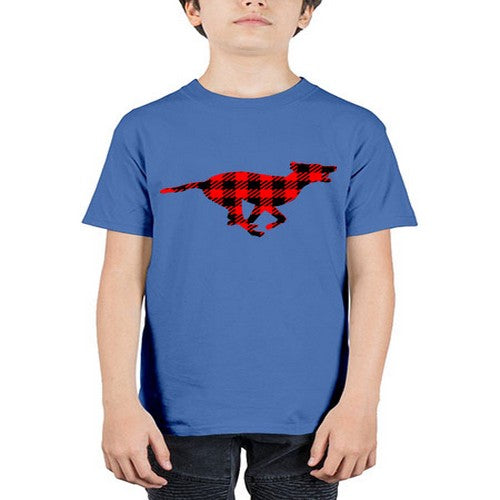 buffalo plaid running dog 65# - dogs - Youth Tee Unisex
