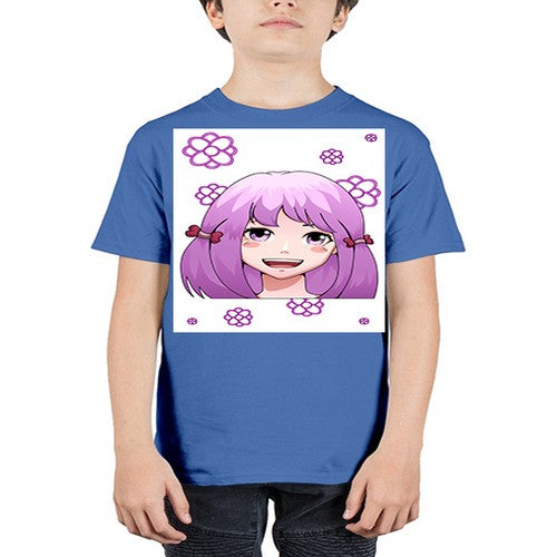 cute ponytails purple hair girl 63# - anime - Youth Tee Unisex