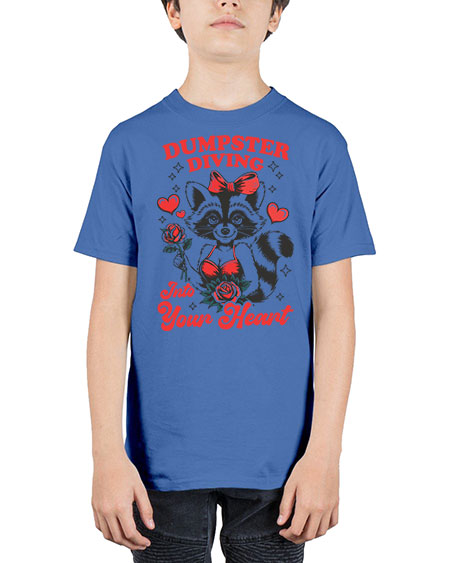dumpster diving into your heart 11# - raccoon - Youth Tee Unisex