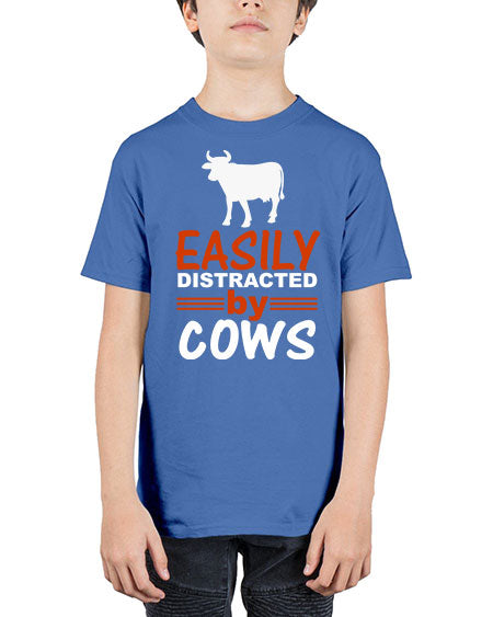 easily distracted by cows Style 4# - cow - Youth Tee Unisex