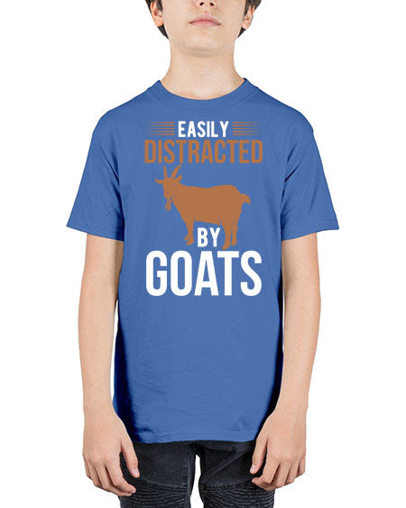 easily distracted by goats Style 5# - goat - Youth Tee Unisex