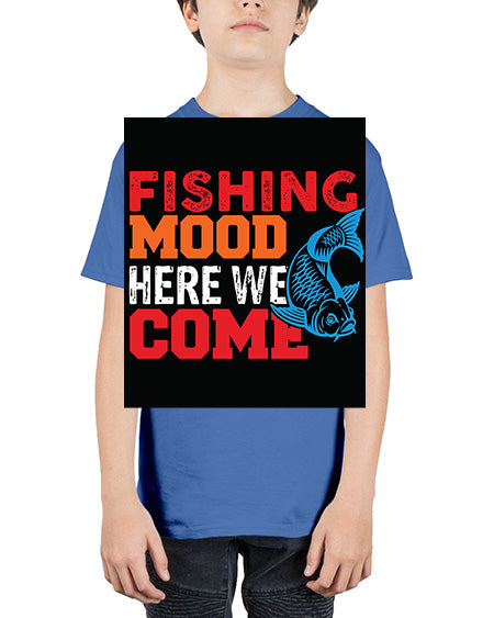 fishing mood here we come png 44# - shark-fish - Youth Tee Unisex