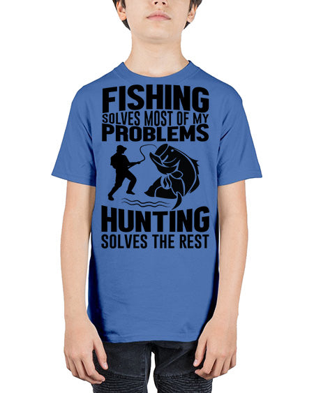 fishing solves 73# - shark-fish - Youth Tee Unisex