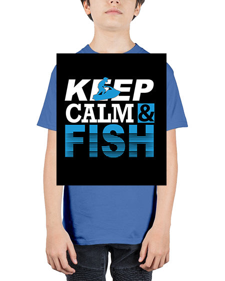 fishing with backround png 18# - shark-fish - Youth Tee Unisex