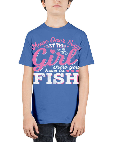girl fishing 15# - shark-fish - Youth Tee Unisex