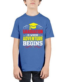 graduation is where adventure beings 226# - graduation - Youth Tee Unisex