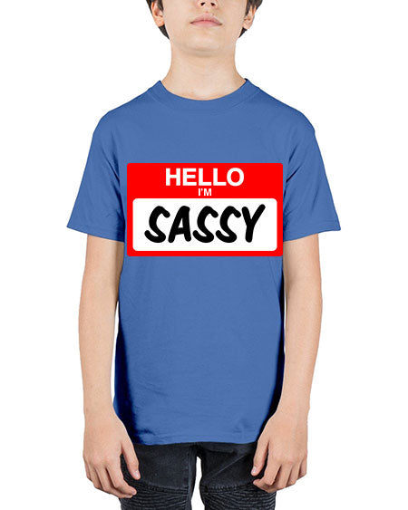 hello im sassy 129# - black words and phrases - Youth Tee Unisex