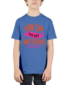 how can you eat anything with eyes 1064# - vegan - Youth Tee Unisex