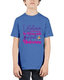 i believe in mermaids and unicorns 171# - unicorn - Youth Tee Unisex