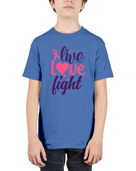 live love fight Style 8# - breast cancer - Youth Tee Unisex