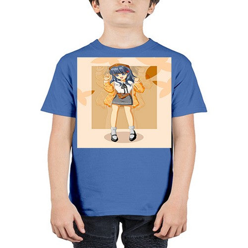 of beautiful girl with jacket 132# - anime - Youth Tee Unisex