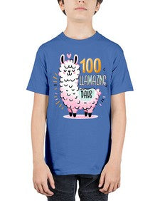 one hundredth Day of School Llama 599# - one hundred days - Youth Tee Unisex
