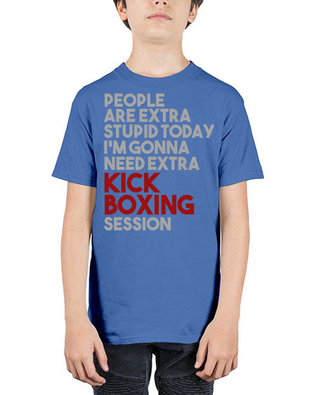 people are extra stupid today kick boxing 53# - boxing - Youth Tee Unisex