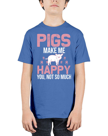 pigs make me happy Style 35# - pig - Youth Tee Unisex