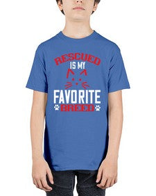 rescued is my favorite breed Style 114# - cats - Youth Tee Unisex