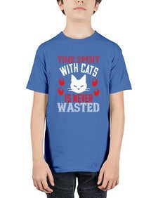 time spend with cat is never wasted Style 120# - cats - Youth Tee Unisex