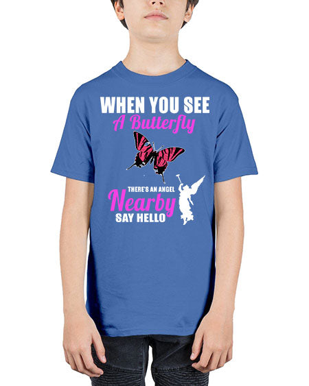 when you see a butterfly - butterfly - Youth Tee Unisex