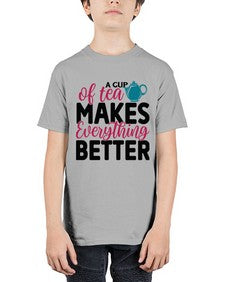 A Cup Of Tea Makes Everything Better 522# - tea - Youth Tee Unisex