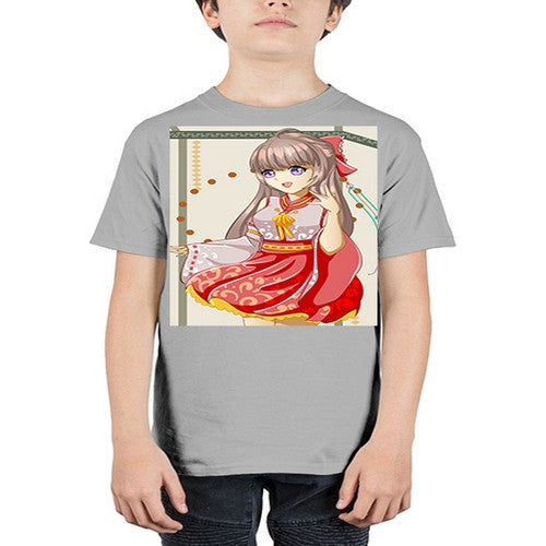 A beautiful and happy girl with kimono 104# - anime - Youth Tee Unisex