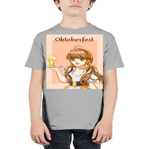 A beautiful girl with beer happy at celebrating the oktoberfest 87# - anime - Youth Tee Unisex