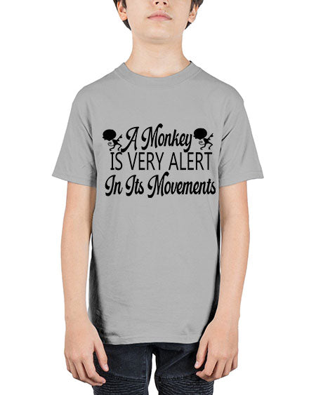 A monkey is very alert  - monkey - Youth Tee Unisex