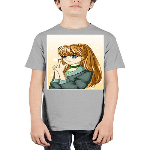 Beautiful and cool girl with long blonde hair 152# - anime - Youth Tee Unisex