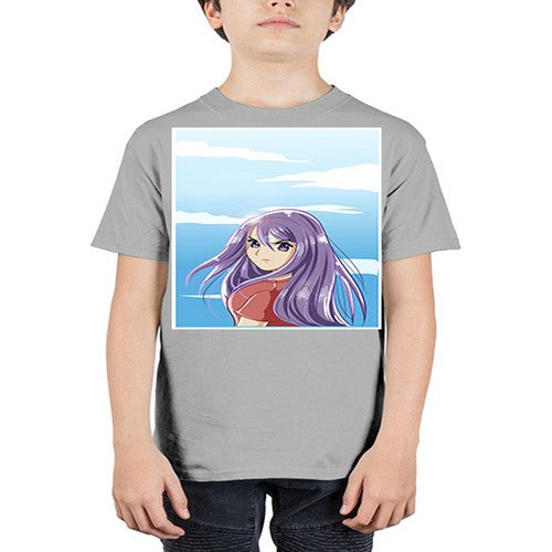 Beautiful and cute girl purple long hair in the summer with 109# - anime - Youth Tee Unisex
