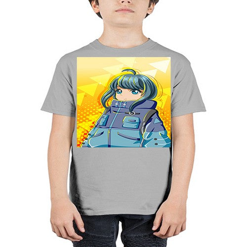 Beautiful and cute girl with big jacket 88# - anime - Youth Tee Unisex