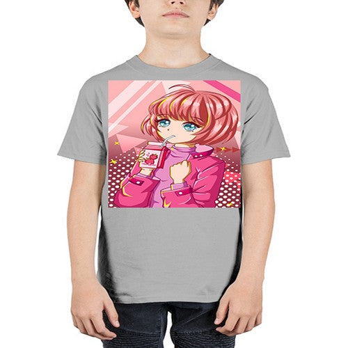 Beautiful and cute girl with strawberry milk 76# - anime - Youth Tee Unisex