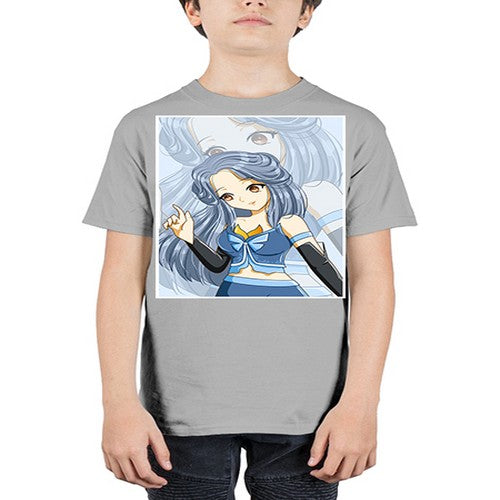 Beautiful and cute princess long blue hair 15# - anime - Youth Tee Unisex