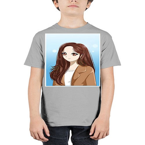 Beautiful and happy girl long hair with suit 94# - anime - Youth Tee Unisex