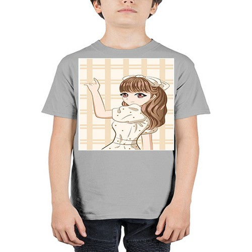 Beautiful and happy girl with hair bangs 92# - anime - Youth Tee Unisex