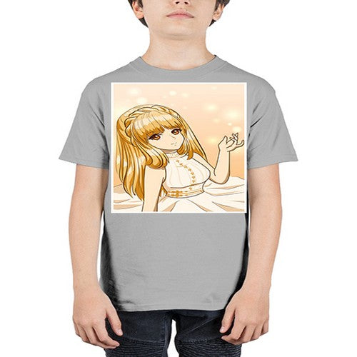 Beautiful and happy princess long yellow hair 24# - anime - Youth Tee Unisex