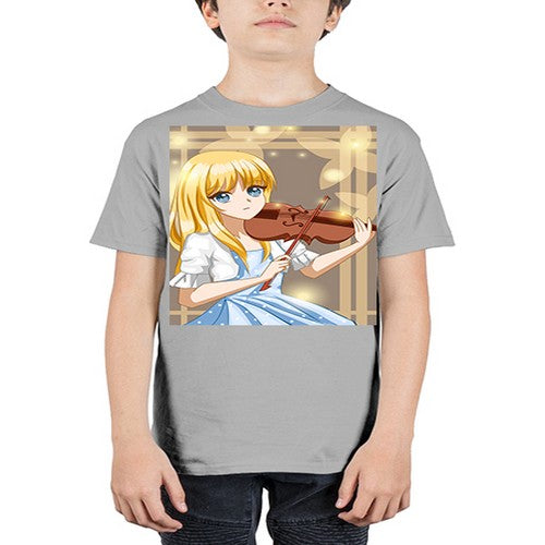 Beautiful girl playing violin 2# - anime - Youth Tee Unisex
