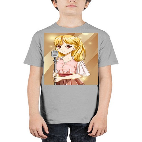 Beautiful girl singing in the studio 32# - anime - Youth Tee Unisex