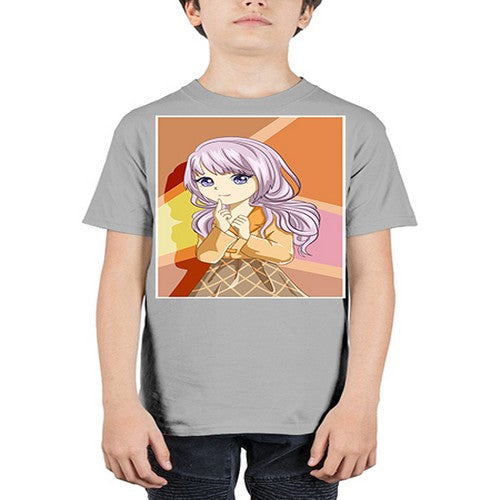 Beautiful girl with long purple hair 42# - anime - Youth Tee Unisex