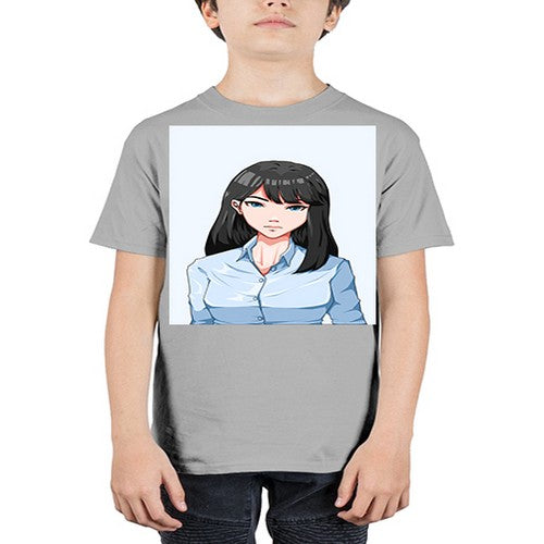 Beautiful office woman long black hair 7# - anime - Youth Tee Unisex