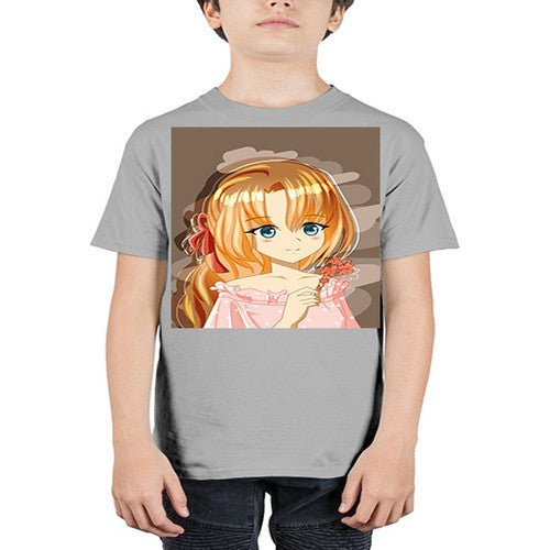 Beautiful princess with flowers 97# - anime - Youth Tee Unisex