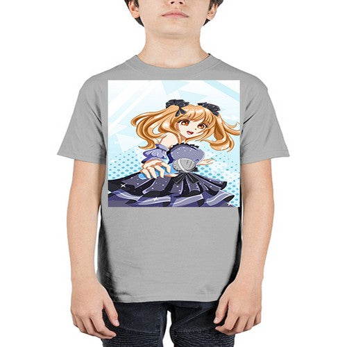 Beautiful singer girl with black dress 19# - anime - Youth Tee Unisex