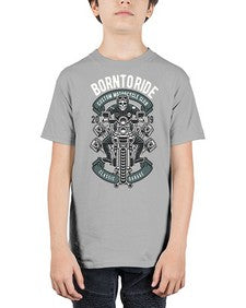 Born To Ride Skull Biker 275# - skull and bones - Youth Tee Unisex