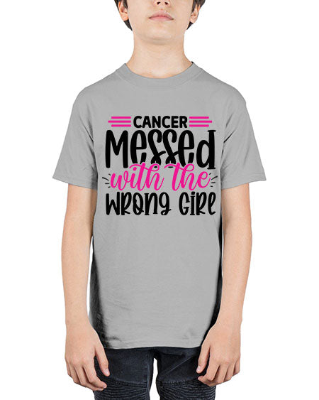 Cancer Messed with the Wrong Girl 29# - breast cancer - Youth Tee Unisex